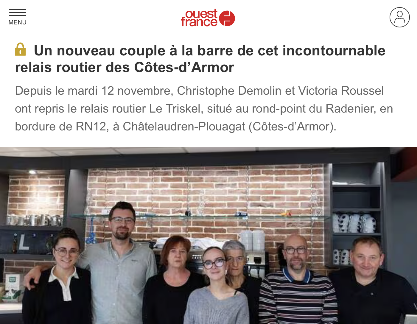 Un nouveau couple à la barre de cet incontournable relais routier des ...